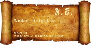 Mauker Brigitta névjegykártya
